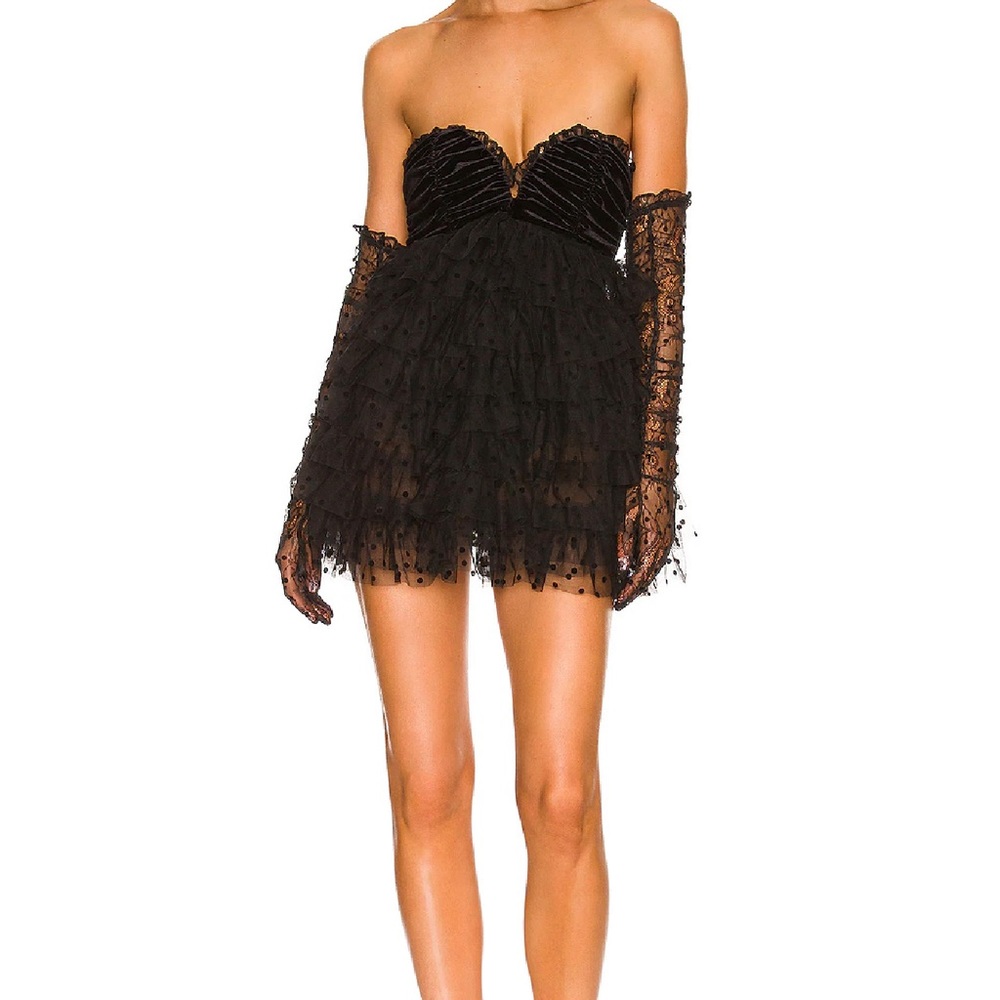 For Love & Lemons - JOURDAN OFF THE SHOULDER MINI DRESS IN BLACK